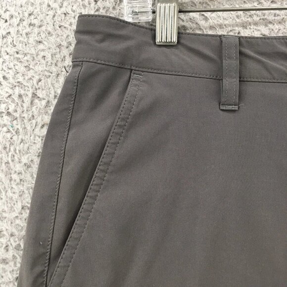 Eddie Bauer Flexion Chino Shorts Mens 32 (actual 33x9.5) Gray Mid Rise Zip Fly - Picture 4 of 16